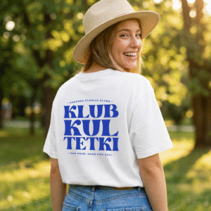 Oversize bela majica "KLUB KUL TETKI"